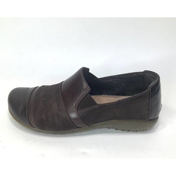 NAOT Leather Womens Slip On Loafers Shoes Size 7 - 7.5 38 Brown Flats - Picture 1 of 10
